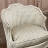 Pair Antique French Painted Louis XV Style Petite Boudoir Chairs