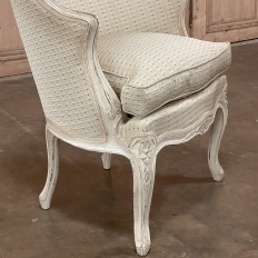Pair Antique French Painted Louis XV Style Petite Boudoir Chairs