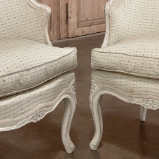Pair Antique Italian Painted Petite Armchairs