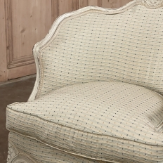 Pair Antique French Painted Louis XV Style Petite Boudoir Chairs