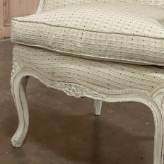 Pair Antique French Painted Louis XV Style Petite Boudoir Chairs