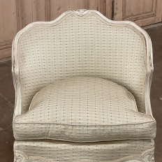 Pair Antique French Painted Louis XV Style Petite Boudoir Chairs