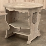 Rustic Neogothic Stripped Oak Round End Table