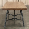 Mid-Century Country French Wrought Iron and Oak Coffee Table