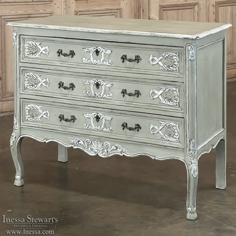 Image showcasing Antique Country French Painted Commode