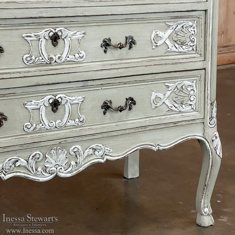 Antique Country French Painted Commode - French Country Antique Painted Furniture