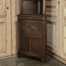 Antique Rustic English Colonial Corner Cabinet