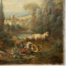 Antique Romantic Oil Painting on Canvas in the manner of Francois Boucher