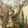 Antique Romantic Oil Painting on Canvas in the manner of Francois Boucher