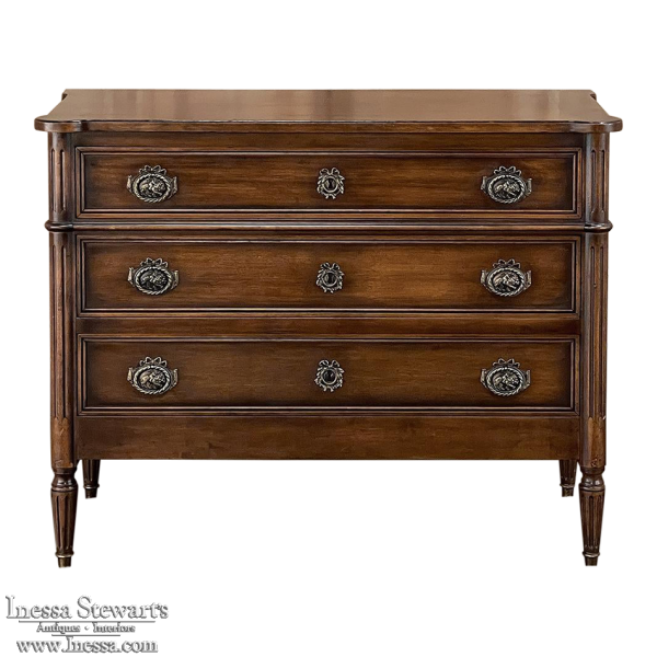 19th Century French Louis XVI Walnut Commode ~ Chest of Drawers