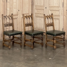 Set of 6 Antique French Henri II Dining Chairs