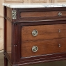 Antique French Louis XVI Neoclassical Marble Top Mahogany Commode