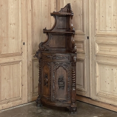 19th Century French Renaissance Revival Corner Cabinet