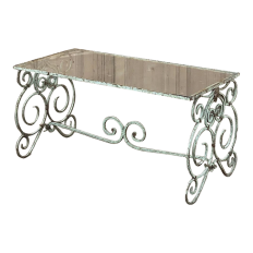 Belle Epoque Period French Painted Wrought Iron & Glass Coffee Table