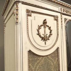 Antique Italian Neoclassical Painted Triple Armoire