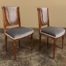 Set of Four 19th Century French Louis XVI Walnut Salon Chairs with Embroidered Mohair
