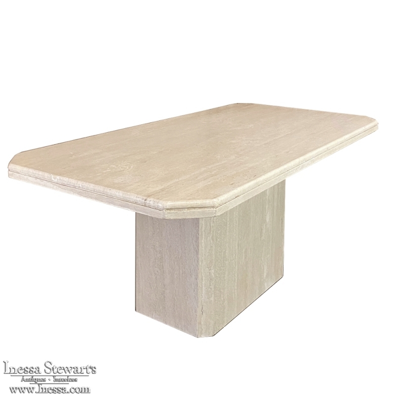 Mid-Century Modern French Travertine Dining Table