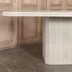 Mid-Century Modern French Travertine Dining Table