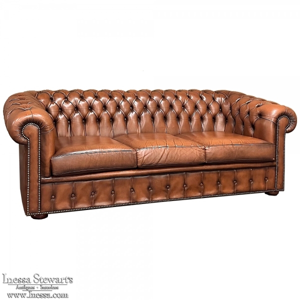 Vintage Chesterfield Leather Lounge Sofa ~ Club Sofa