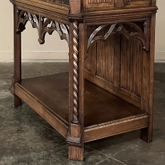 Antique Hand-Carved Gothic Revival Raised Cabinet