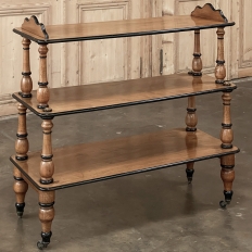 19th Century English Open Library Caddy Bookshelf on Casters