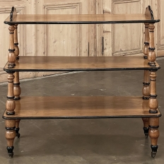 19th Century English Open Library Caddy Bookshelf on Casters