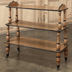 19th Century English Open Library Caddy Bookshelf on Casters