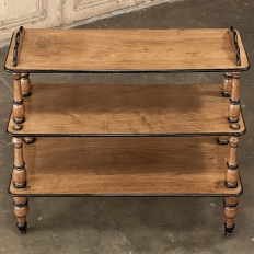 19th Century English Open Library Caddy Bookshelf on Casters