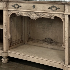 19th Century French Louis XIV Marble Top Buffet ~ Credenza ~ Server