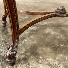 19th Century French Louis XV Walnut Marble Top End Table ~ Center Table