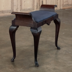 19th Century Queen Anne Mahogany Vanity Bench