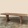Antique Rustic Country French Farm Table in Solid Oak