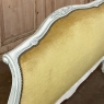 Pair Antique Country French Painted Twin Beds with Mohair
