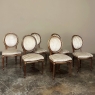 Set of 6 Antique French Louis XVI Upholstered Dining Chairs