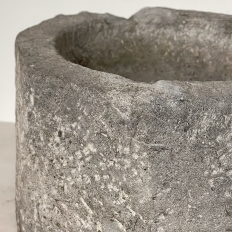 19th Century Hand-Carved Round Stone Mortar ~ Jardiniere ~ Planter
