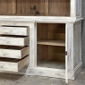 Grand 19th Century French Rustic Neoclassical Bookcase in Whitewashed Pine