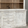 Grand 19th Century French Rustic Neoclassical Bookcase in Whitewashed Pine