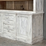 Grand 19th Century French Rustic Neoclassical Bookcase in Whitewashed Pine