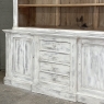 19th Century Grand French Neoclassical Bookcase in Whitewashed Pine