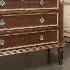 19th Century French Louis XVI Mahogany Marble Top Commode