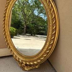 Antique French Louis XVI Oval Giltwood Mirror