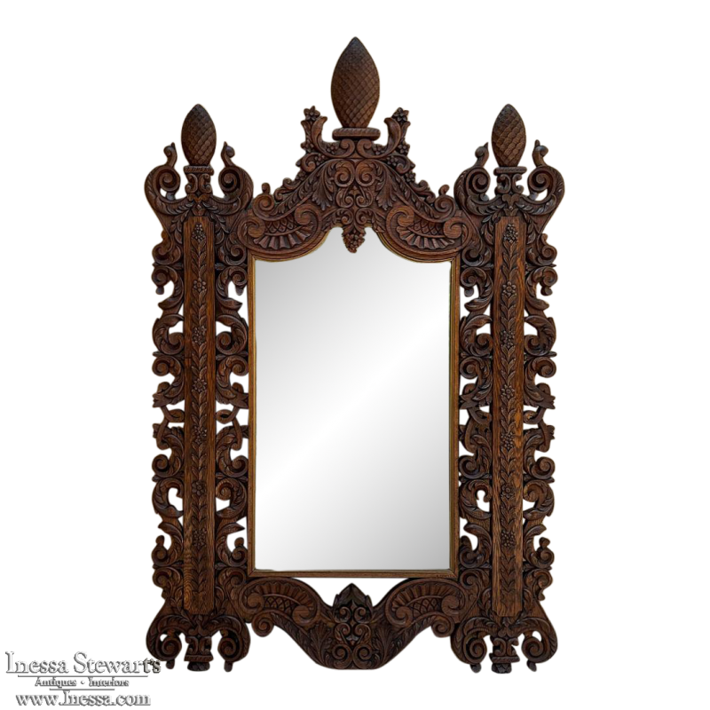19th Century Hand-Carved Renaissance Revival Mantel Mirror