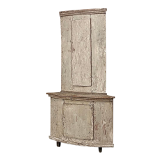 18th Century Swedish Gustavian Period Painted Corner Cabinet