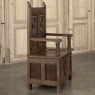 Antique French Gothic Revival Bench ~ Cathedral Chair