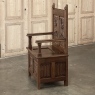 Antique French Gothic Revival Bench ~ Cathedral Chair