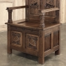 Antique French Gothic Revival Bench ~ Cathedral Chair
