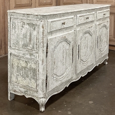 Antique French Buffet ~ Enfilade ~ Credenza with Distressed Painted Finish