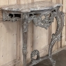 19th Century French Baroque Marble Top Console with Ceruse Finish