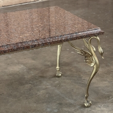 Mid-Century Empire Style Brass & Granite Coffee Table