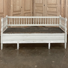 19th Century Swedish Neoclassical Painted Bench ~ Trunk